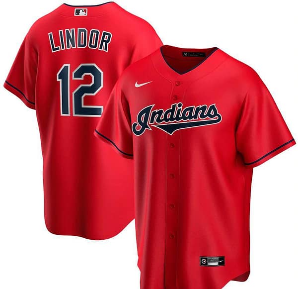 Men's Francisco Lindor Red Alternate 2020 Player Team Jersey