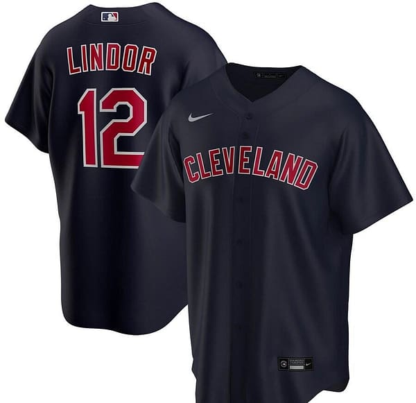 Men's Francisco Lindor Navy Alternate 2020 Player Team Jersey