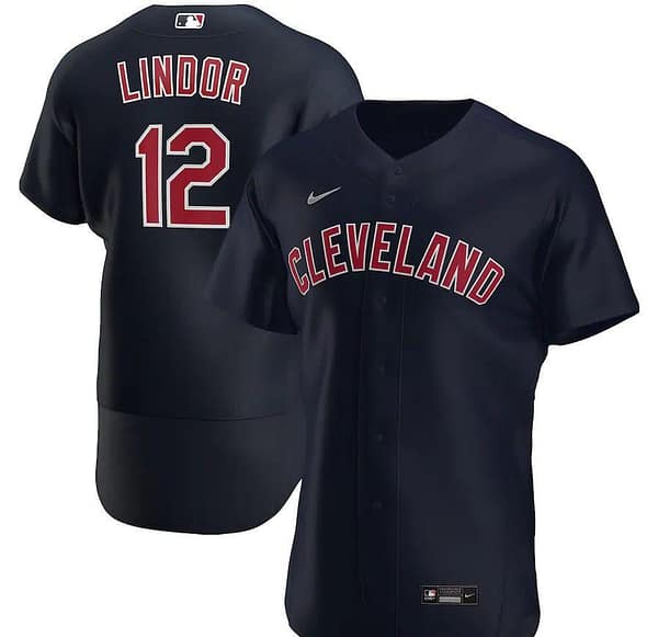 Men's Francisco Lindor Navy Alternate 2020 Authentic Player Team Jersey