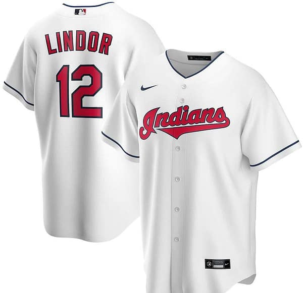 Men's Francisco Lindor White Home 2020 Player Team Jersey