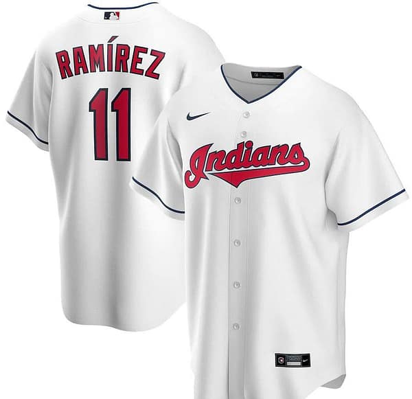 Men's Jose Ramirez White Home 2020 Player Team Jersey