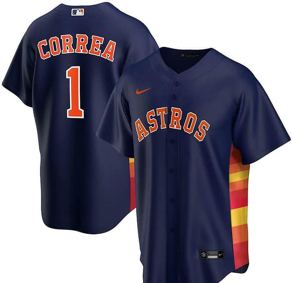 Men's Carlos Correa Navy Alternate 2020 Player Team Jersey