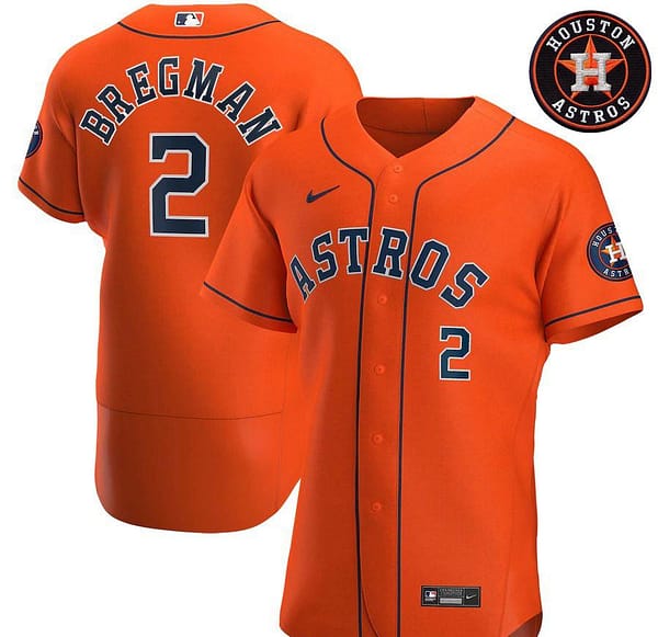 Men's Alex Bregman Orange Alternate 2020 Authentic Player Team Jersey