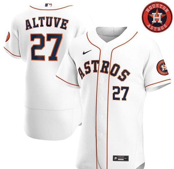 Men's Jose Altuve White Home 2020 Authentic Player Team Jersey