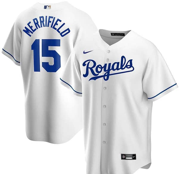 Men's Whit Merrifield White Home 2020 Player Team Jersey