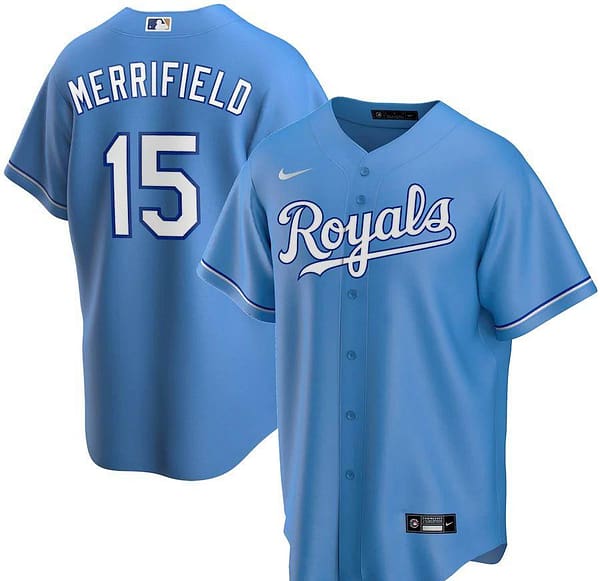 Men's Whit Merrifield Light Blue Alternate 2020 Player Team Jersey