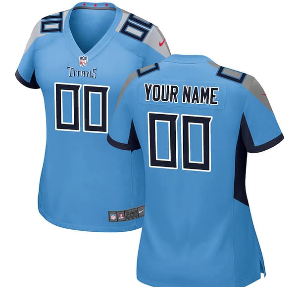 Women's Light Blue Custom Game Team Jersey