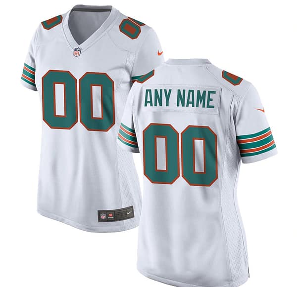 Women's White Alternate Throwback Custom Game Team Jersey