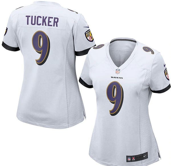 Women's Justin Tucker White Player Limited Team Jersey