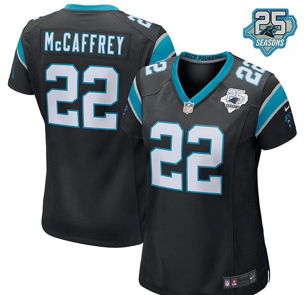Women's Christian McCaffrey Black 25th Season Player Limited Team Jersey