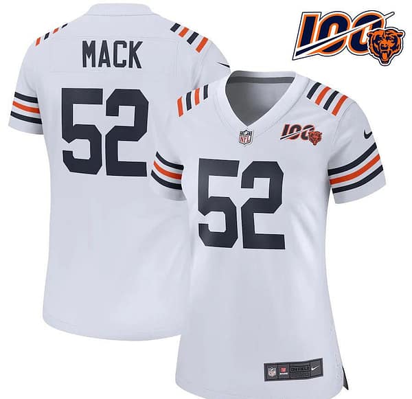 Women's Khalil Mack White 2019 100th Season Alternate Classic Player Limited Team Jersey