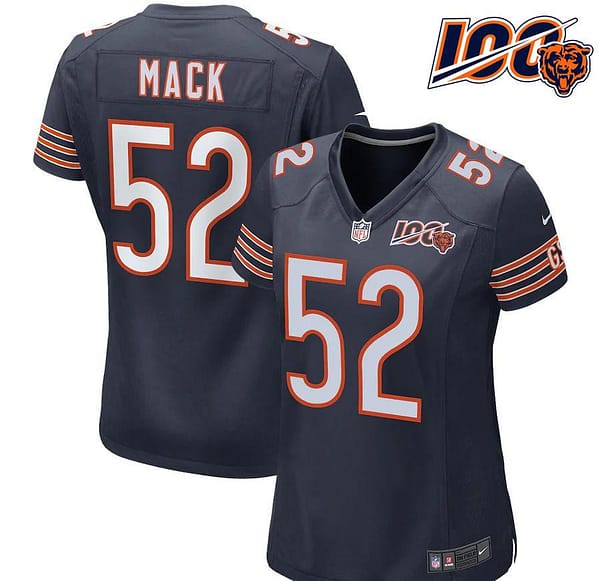 Women's Khalil Mack Navy 100th Season Player Limited Team Jersey