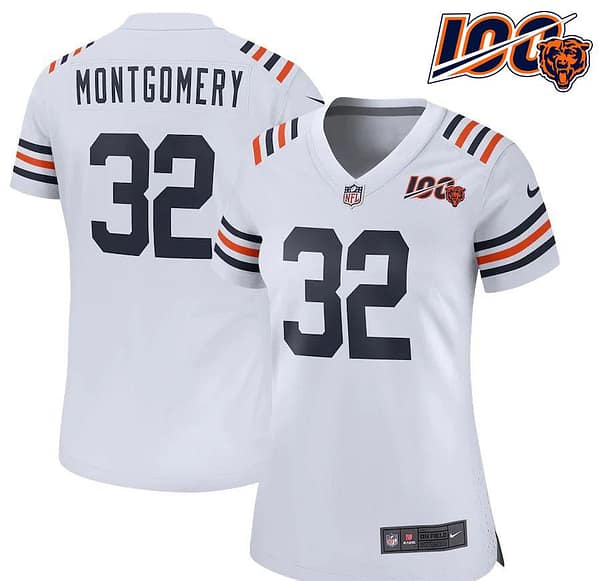 Women's David Montgomery White 100th Season Alternate Classic Player Limited Team Jersey