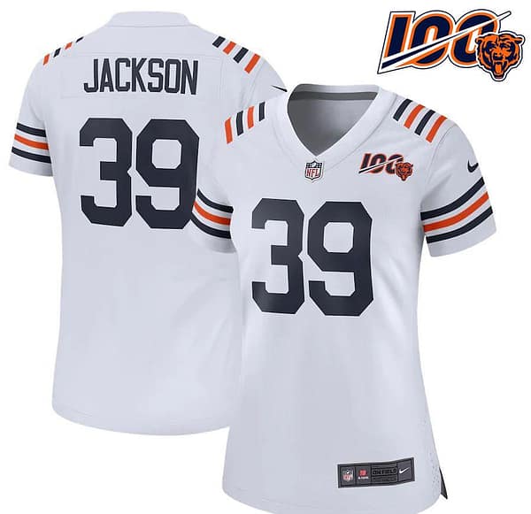 Women's Eddie Jackson White 100th Season Alternate Classic Player Limited Team Jersey