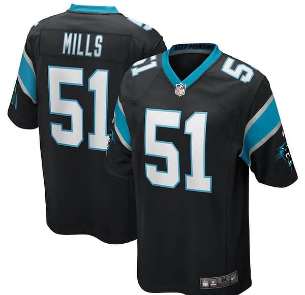 Men's Sam Mills Black Retired Player Limited Team Jersey