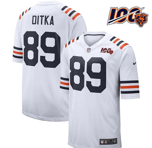 Youth Mike Ditka White 100th Season Retired Alternate Player Limited Team Jersey