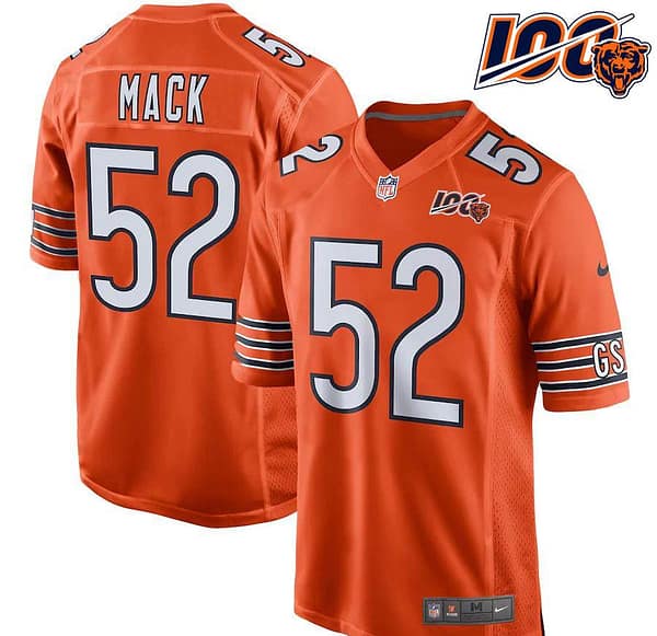 Youth Khalil Mack Orange 100th Season Player Limited Team Jersey