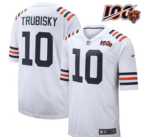 Youth Mitchell Trubisky White 2019 100th Season Alternate Classic Player Limited Team Jersey