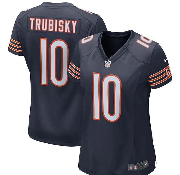 Women's Mitchell Trubisky Navy Player Limited Team Jersey