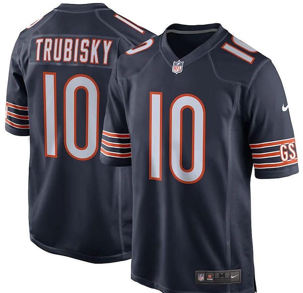 Men's Mitchell Trubisky Navy Player Limited Team Jersey