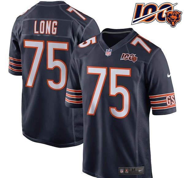 Men's Kyle Long Navy 100th Season Player Limited Team Jersey