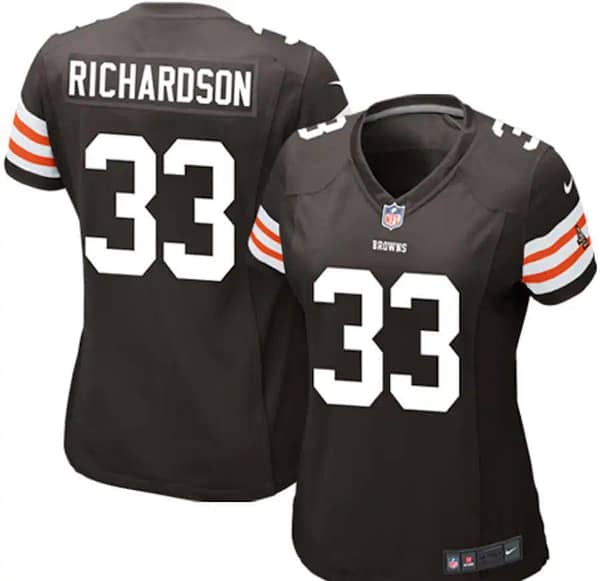 Women's Historic Logo Trent Richardson Brown Player Limited Team Jersey