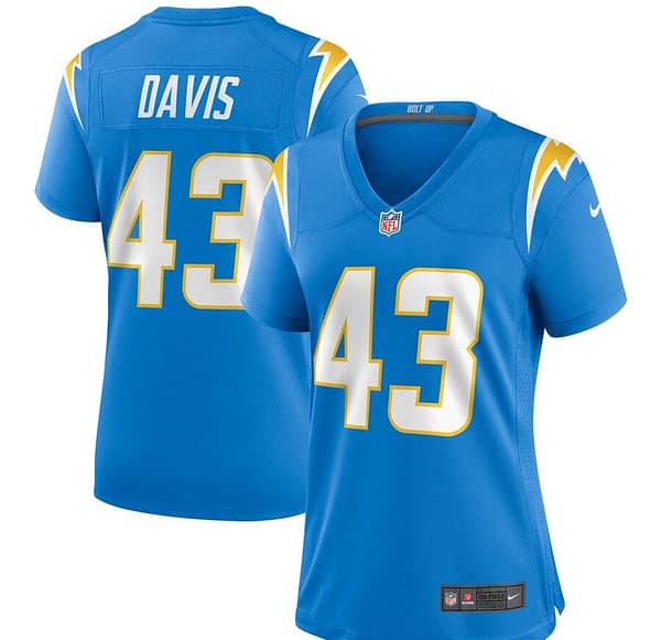 Women's Michael Davis Powder Blue Player Limited Team Jersey