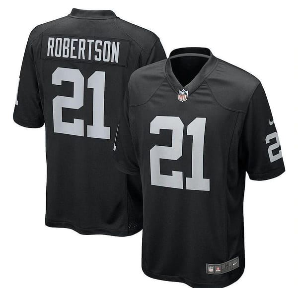 Men's Amik Robertson Black Player Limited Team Jersey