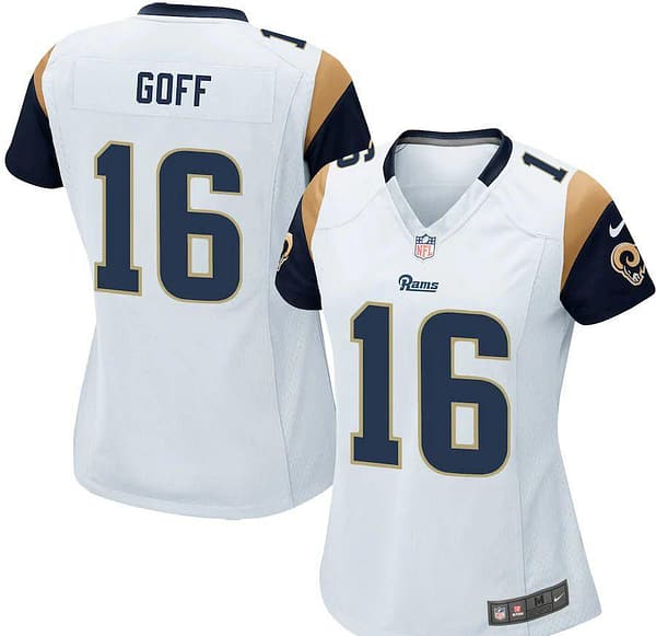 Women's Jared Goff White Road Player Limited Team Jersey