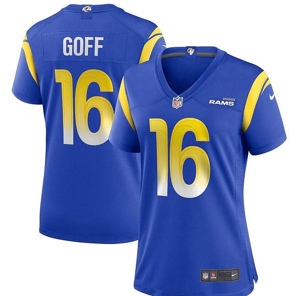 Women's Jared Goff Royal Player Limited Team Jersey