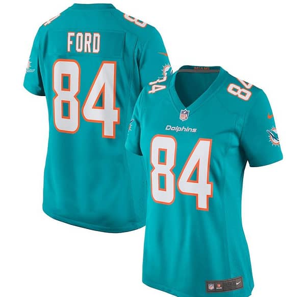 Women's Isaiah Ford Aqua Player Limited Team Jersey