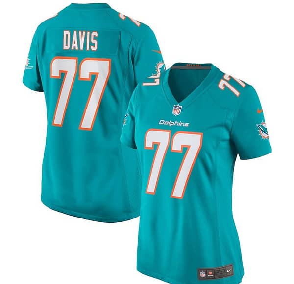 Women's Jesse Davis Aqua Player Limited Team Jersey