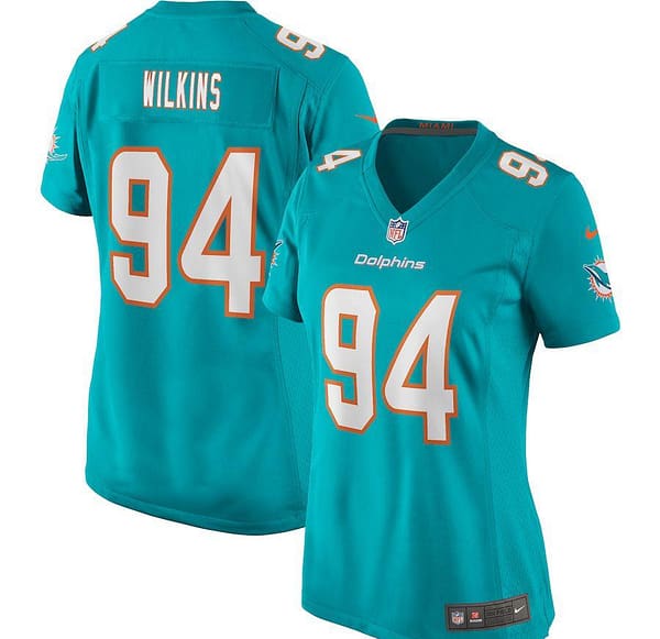 Women's Christian Wilkins Aqua Player Limited Team Jersey