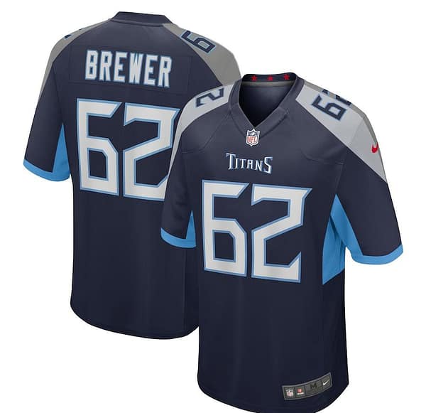 Men's Aaron Brewer Navy Player Limited Team Jersey