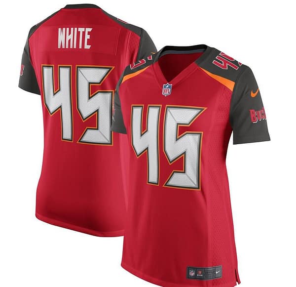 Women's Devin White Red Finished Player Limited Team Jersey
