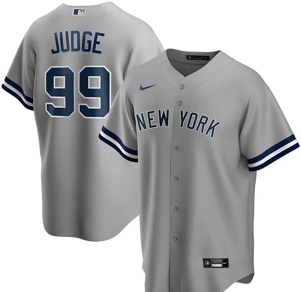 Men's Aaron Judge Gray Road 2020 Player Name Team Jersey