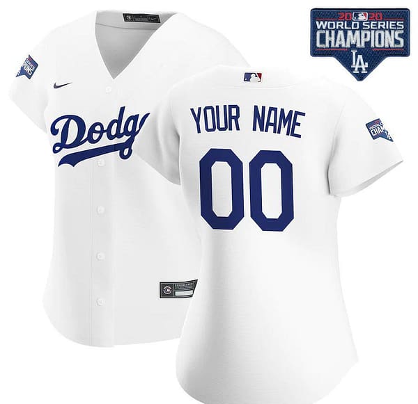 Women's White 2020 World Series Champions Home Custom Team Jersey