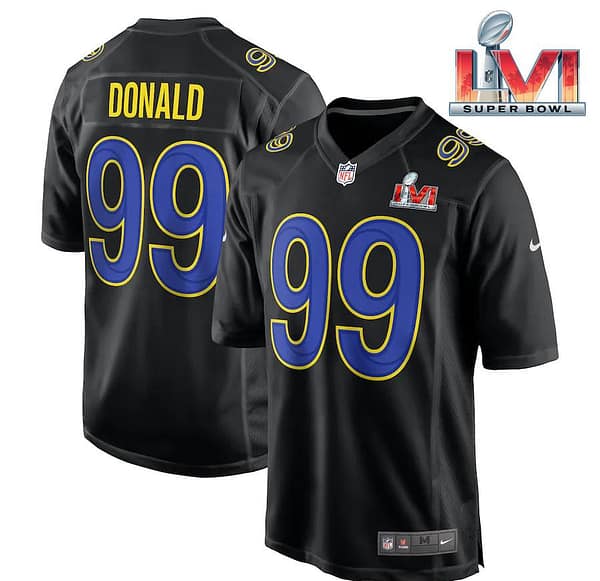 Men's Aaron Donald Black Super Bowl LVI Bound Limited Fashion Jersey