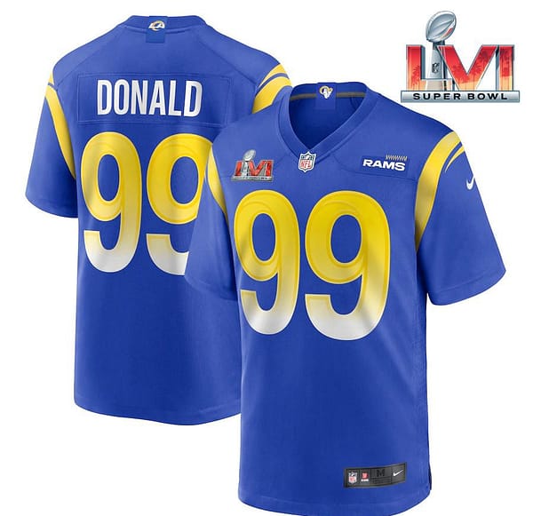 Men's Aaron Donald Royal Super Bowl LVI Bound Limited Jersey