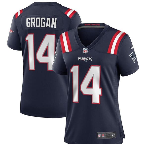 Women's Steve Grogan Navy Retired Player Limited Team Jersey
