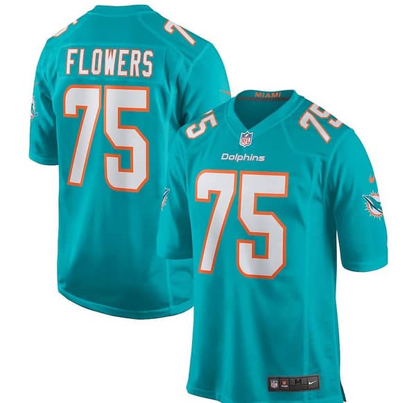 Men's Ereck Flowers Aqua Player Limited Team Jersey
