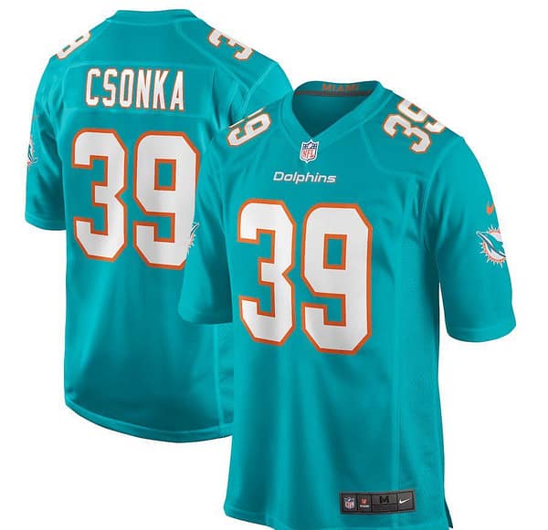 Men's Larry Csonka Aqua Retired Player Limited Team Jersey