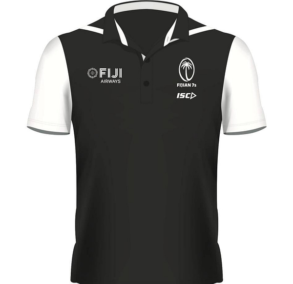Fiji Airways Mens Sevens Performance Rugby Polo - Black