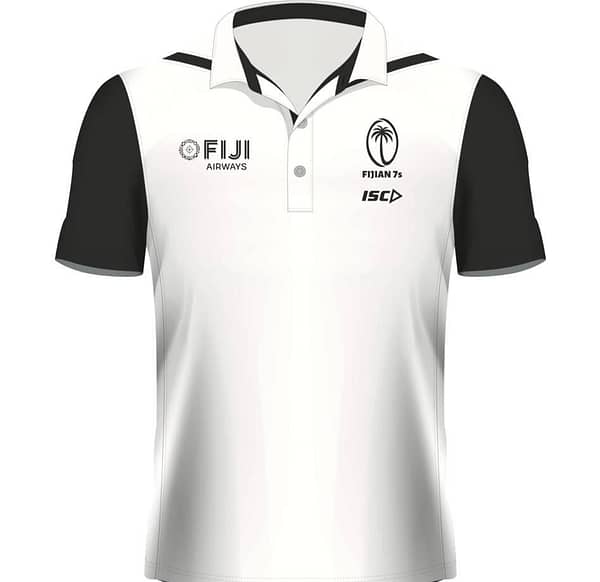 Fiji Airways Mens Sevens Performance Rugby Polo - White