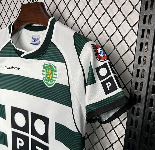 Retro 01/03 Kids Sporting CP Home Jersey - Image 5