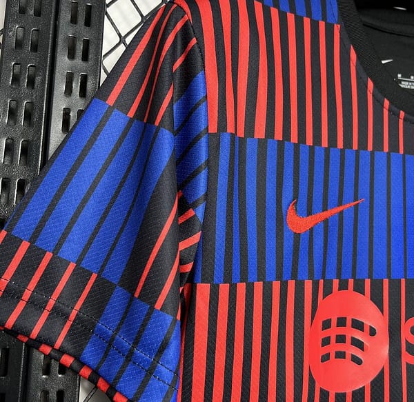 24/25 Barcelona Pre-Match Red/Blue Stripe Jersey - Image 6