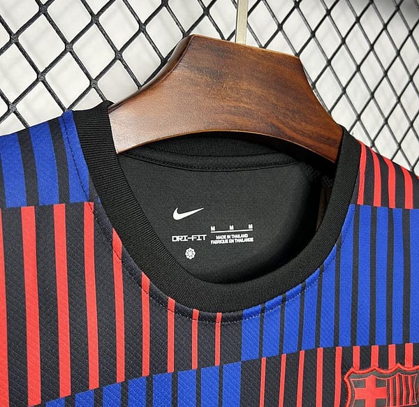 24/25 Barcelona Pre-Match Red/Blue Stripe Jersey - Image 7
