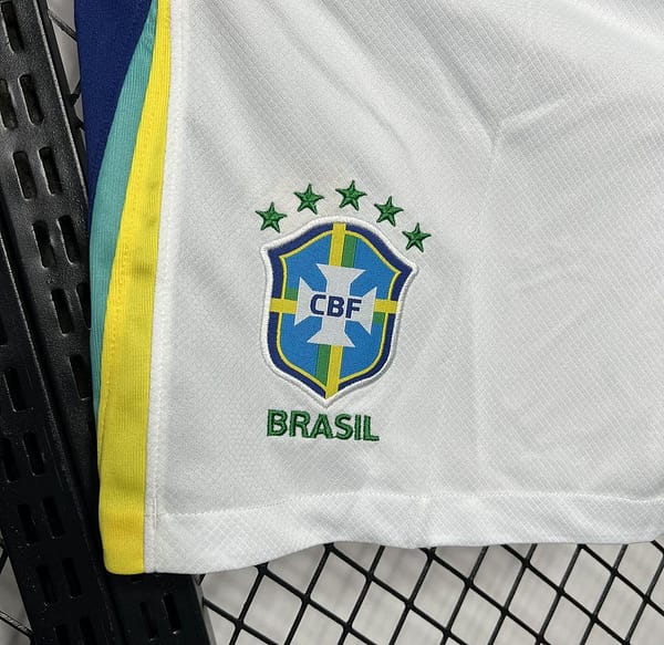 2024 Brazil Away White Shorts - Image 2