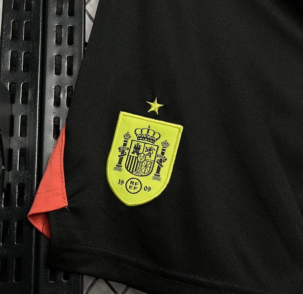 2024 Spain Euro Goalkeeper Black Shorts - Image 4