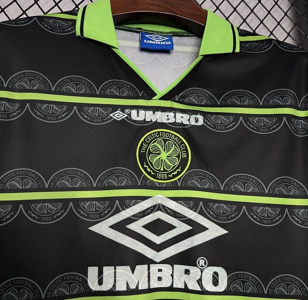 Retro 98/99 Celtic Away Black Jersey - Image 4
